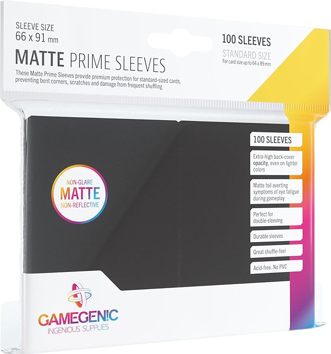 Gamegenic Matte Prime Sleeves - Black (100ct)