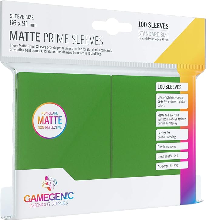 Gamegenic Matte Prime Sleeves - Green (100ct)