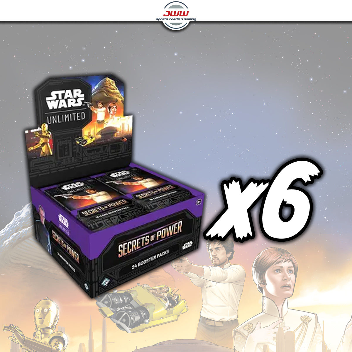 Star Wars Unlimited - Secrets of Power Booster Case (6 Booster Boxes) | JWW Sports Cards & Gaming Star Wars Unlimited - Secrets of Power Booster Case (6 Booster Boxes) | JWW Sports Cards & Gaming